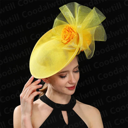Chic Navy Fascinators Hat For Women Elegant Royal Ascot Millinery