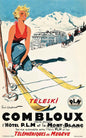 Retro Zermatt Chamonix Skiing Art Poster Vintage Australia