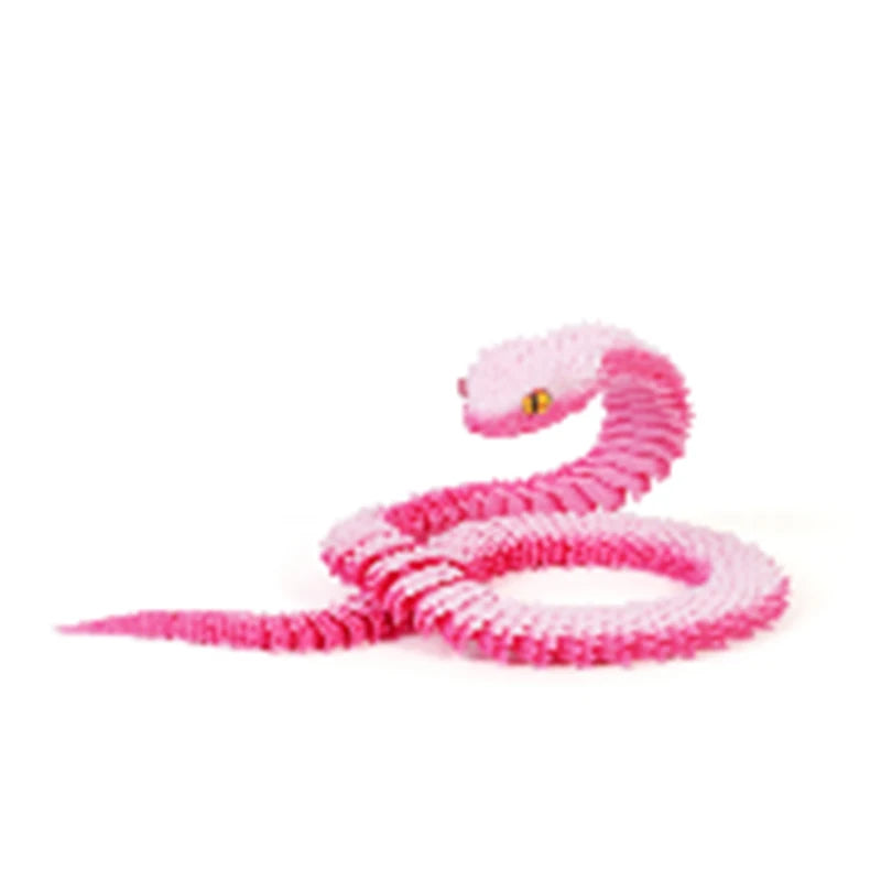 3D Printed Snake Decoration Colorful Model 3D