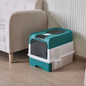 Portable Collapsible Cat Litter Pan with Splash Guard and Plastic Scoop -