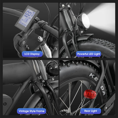 Electric Mountain Bike 48V 37MPH All-Terrain Fat Tire E-Bike,