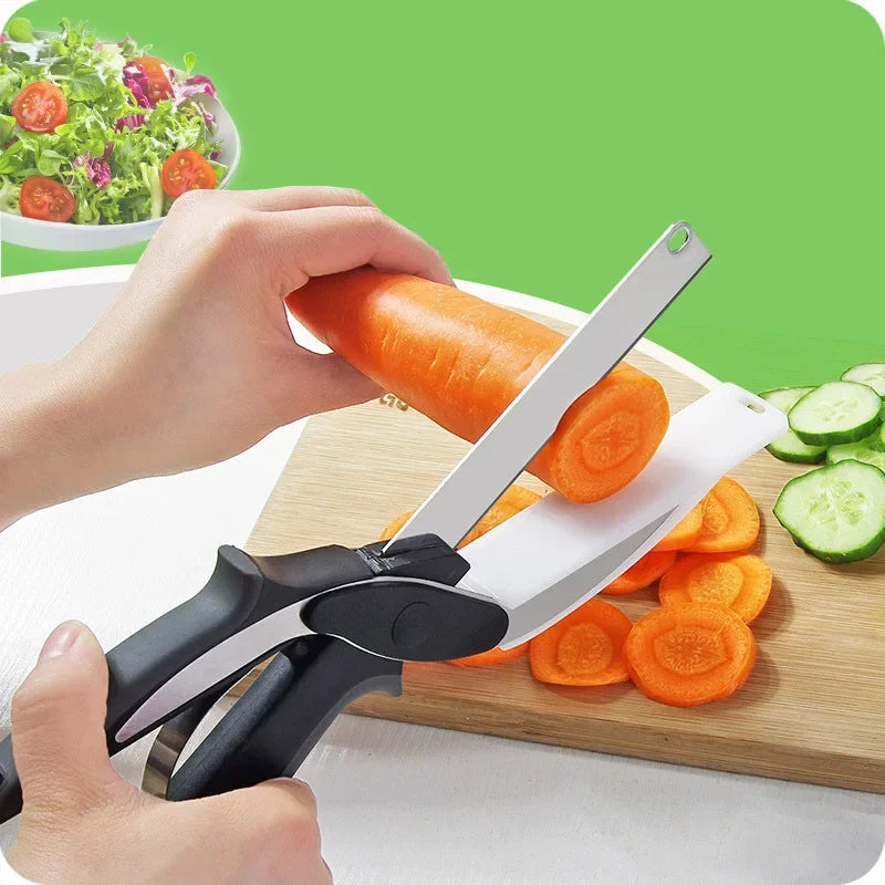 Stainless Steel Kitchen Scissors 2 In 1 Cutting Board