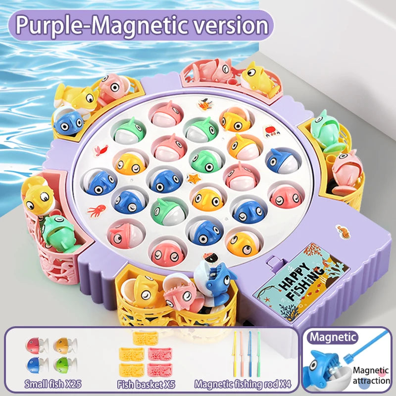 Magnetic Rotating Fishing Game Plate - Fishing Toy with Music