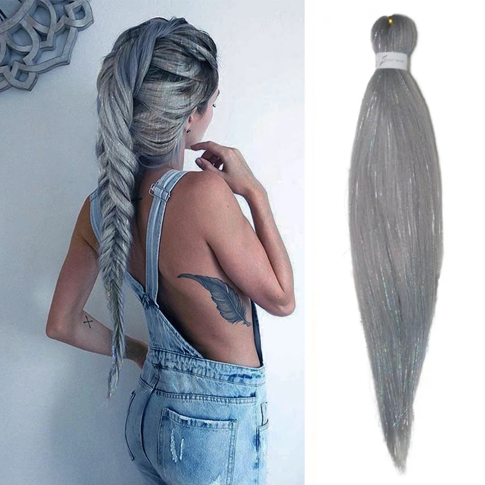 Dard Red White 3 Tones Ombre Straight Braids Blend Hair