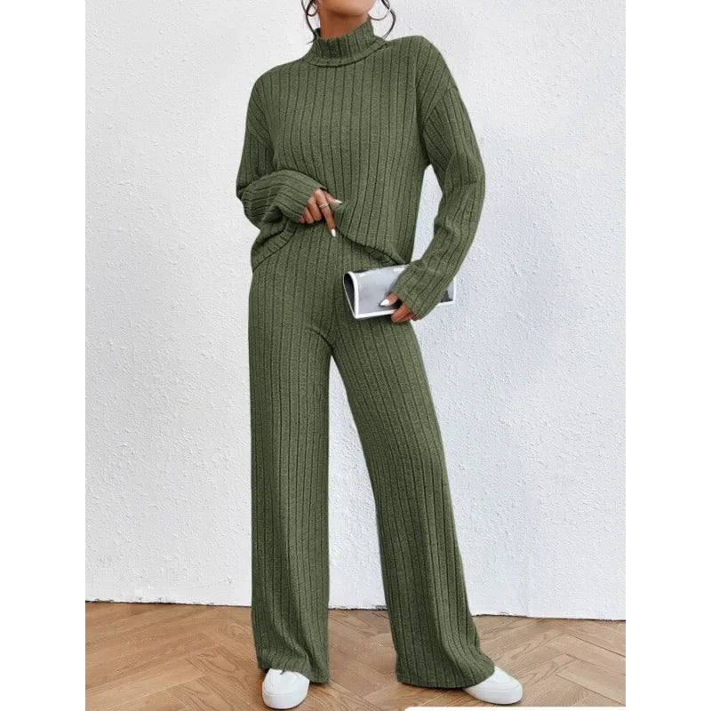New 2025 Autumn Winter Solid Color High Neck Long Sleeve