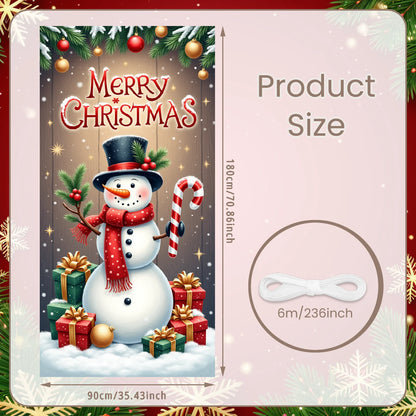 Christmas snowman Hanging Flag Door Banner