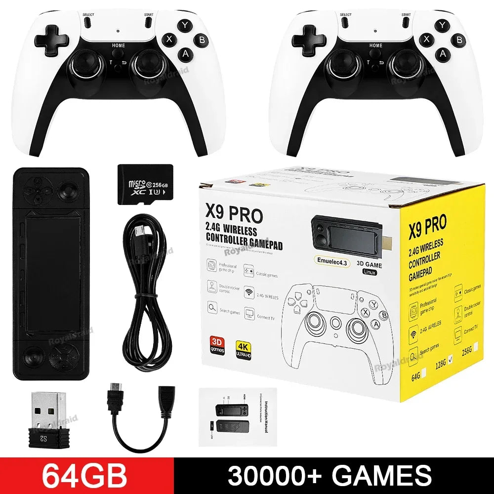 128G 256G X9 PRO GameStick 4KHD TV Video Game Consol 3D Games