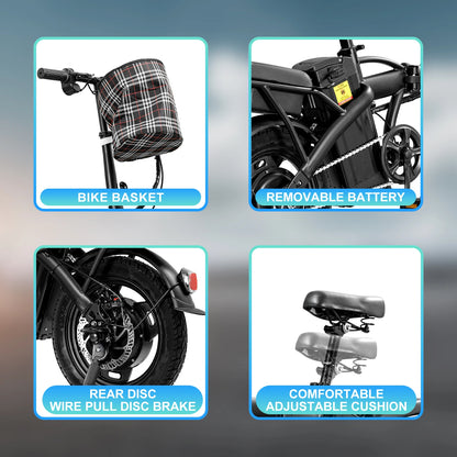 14inch Road Tires Cheap Bicimoto Electrica with Basket