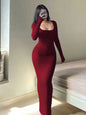 Women's Solid Long Sleeve Bodycon Dress, Chic Basic Minimalist Causual