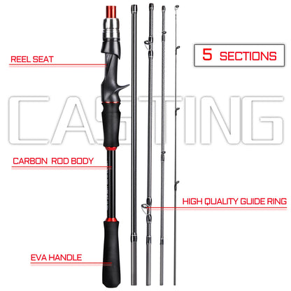 Sougayilang 1.8m 2.1m Lure Fishing Rod Carbon Fiber