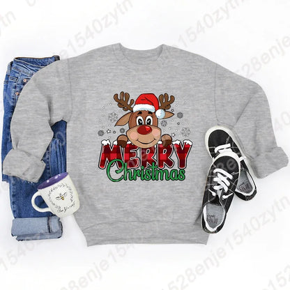 Women's Festive Christmas Reindeer & Plaid Graphic