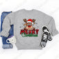 Women's Festive Christmas Reindeer & Plaid Graphic