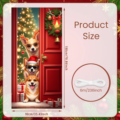 Christmas snowman Hanging Flag Door Banner