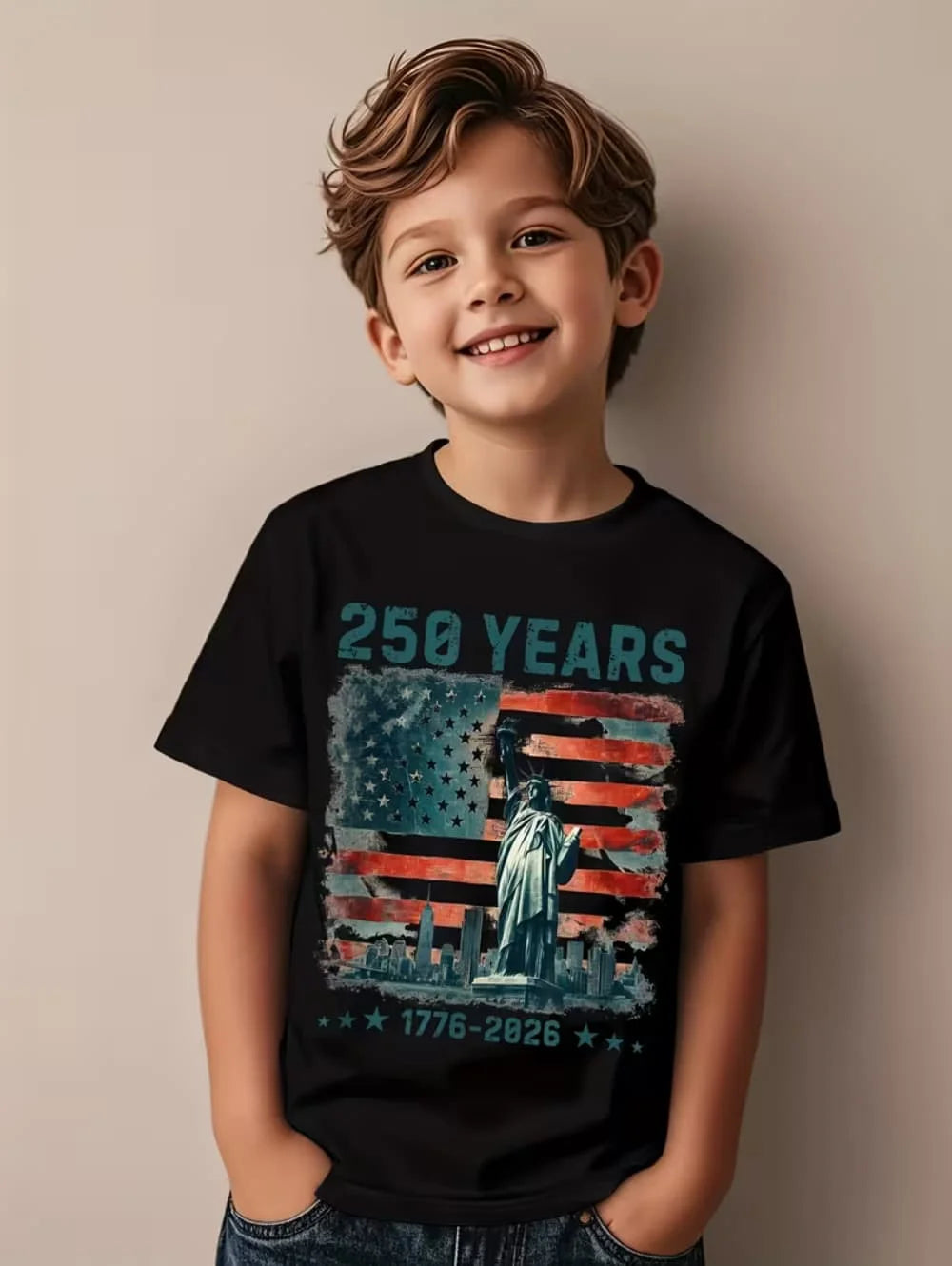 T-Shirt for Kids America 250th Birthday Eagle Flag 250 Years