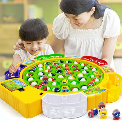 Fishing Toys Electric Rotating Magnetic Play Game Music Spinning Fish