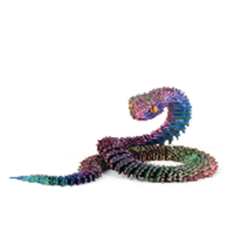 3D Printed Snake Decoration Colorful Model 3D
