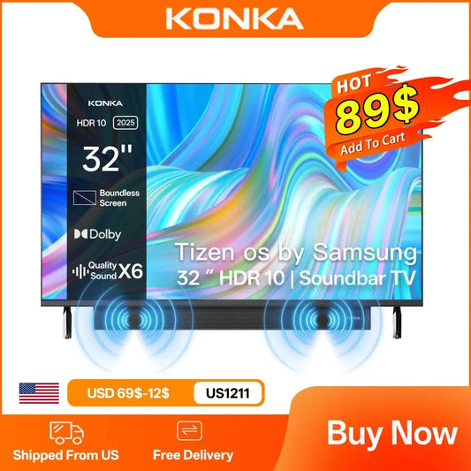 KONKA 32" Smart TV Tizen OS Powered By SAMSUNG