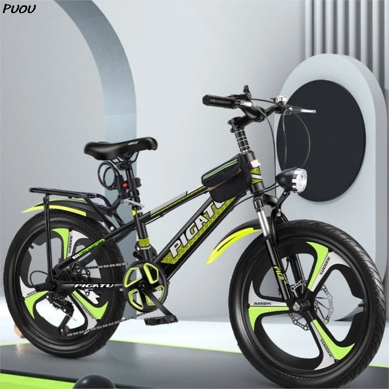 PUOU Children's Mountain Bike with Gears 20-inch