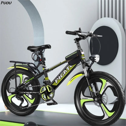PUOU Children's Mountain Bike with Gears 20-inch