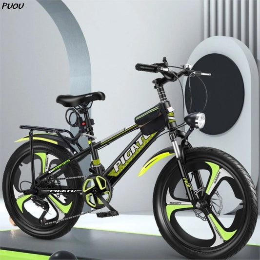 PUOU Children's Mountain Bike with Gears 20-inch