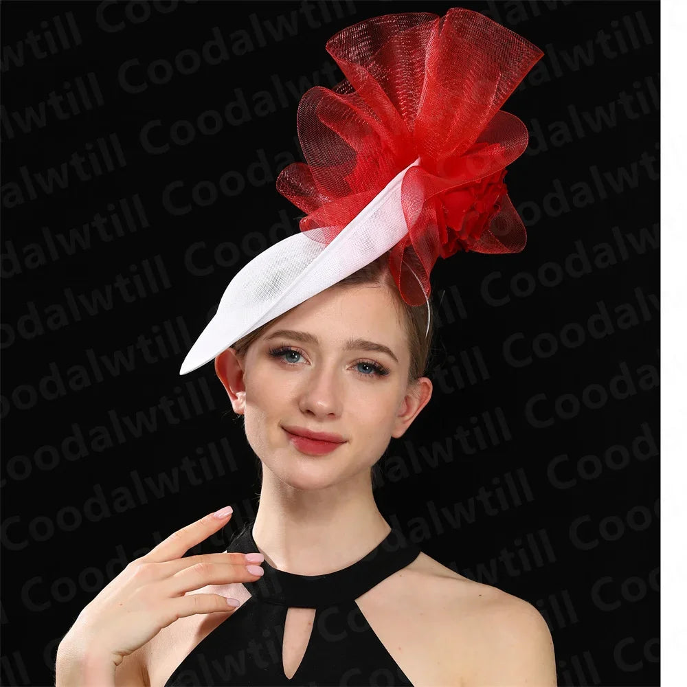 Chic Navy Fascinators Hat For Women Elegant Royal Ascot Millinery