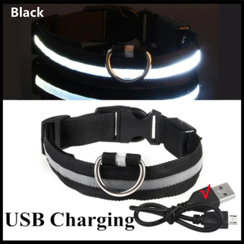 3 Modes Dog Luminous Charge Collar Led Usb Cat Dogs