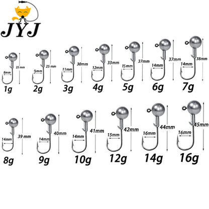 JYJ 1g  5g jig head hook for fishing tackle ,rig soft worm