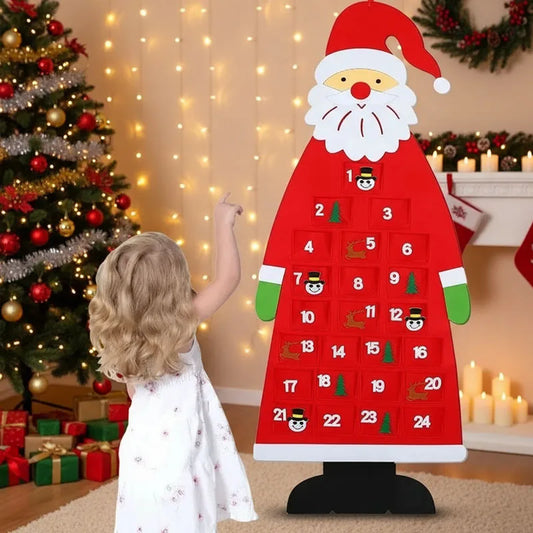 Christmas Felt Tree Advent Calendar Countdown Wall Hanging