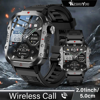 Outdoor Sports Smart Watch 2.01 inch HD Screen LED Flashlight