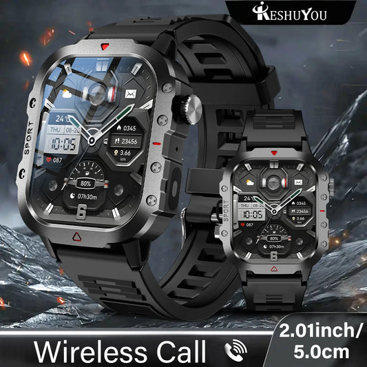 Outdoor Sports Smart Watch 2.01 inch HD Screen LED Flashlight