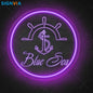 Custom "BLUE SEA" Anchor Nautical Shipboard Neon Sign