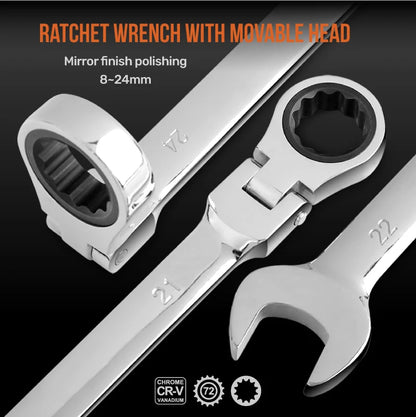 Adjustable Torque Ratchet Spanner Set 8-19Mm Universal