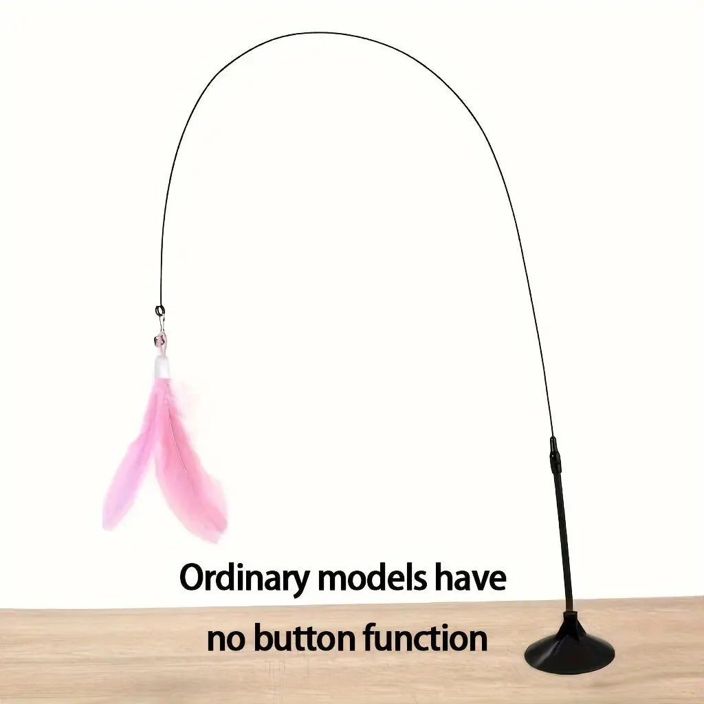 Cat Teaser Toy - Interactive Bell & Feather Wand -