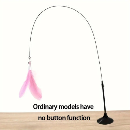 Cat Teaser Toy - Interactive Bell & Feather Wand -