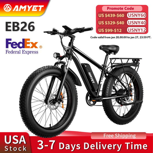 AMYET Electric Bike EB26 Adults Electric Bicycle Peak