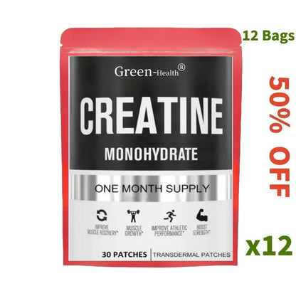 Creatine Monohydrate Transdermal Patches for Muscle Growth,
