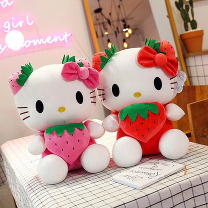 Kawaii Sanrio Hello Kitty Plush Stuffed Toy Strawberry KT Cat Pillow