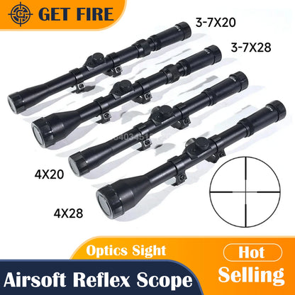 4x20/4x28/3-7x20/3-7x28 Optics Sight  Hunting Rifle Scope