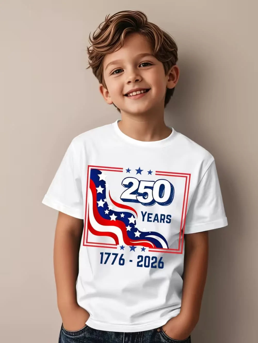 T-Shirt for Kids America 250th Birthday Eagle Flag 250 Years