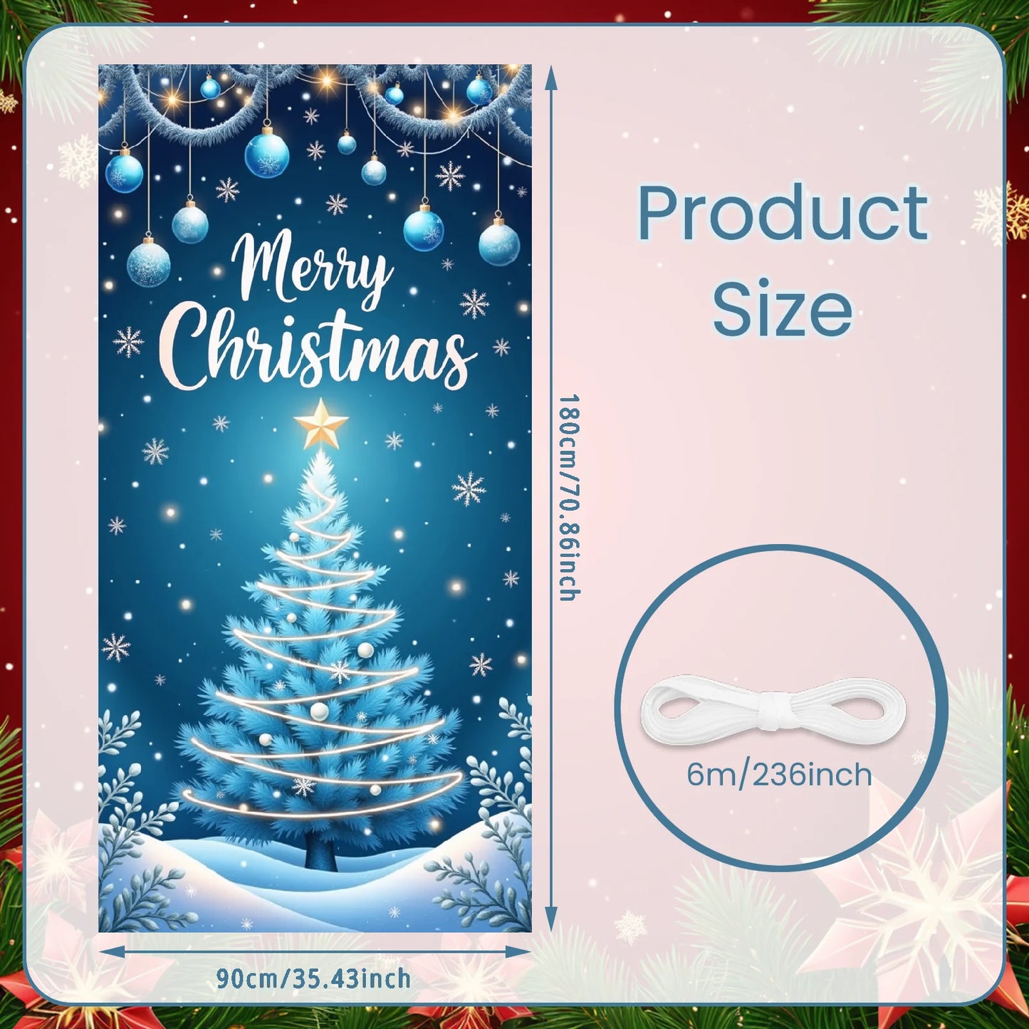 Christmas snowman Hanging Flag Door Banner