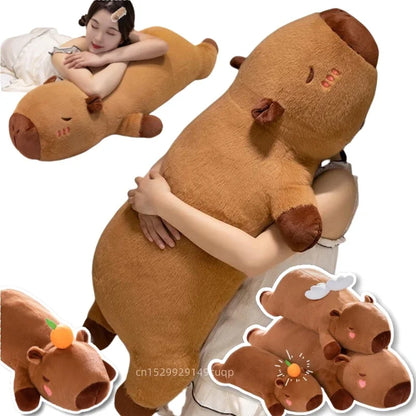 60cm-100cm Kawaii Cartoon Giant Strip Capybara Plush Doll