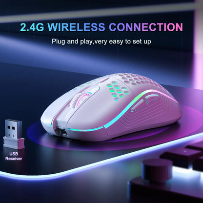 2.4G Wireless Mouse with RGB Backlit 6-button 3-speed