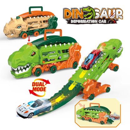 Transport Dinosaur Truck with Foldable Sliding Race