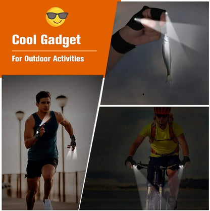 LED Half Finger Glove for Men Women Outdoor Waterproof