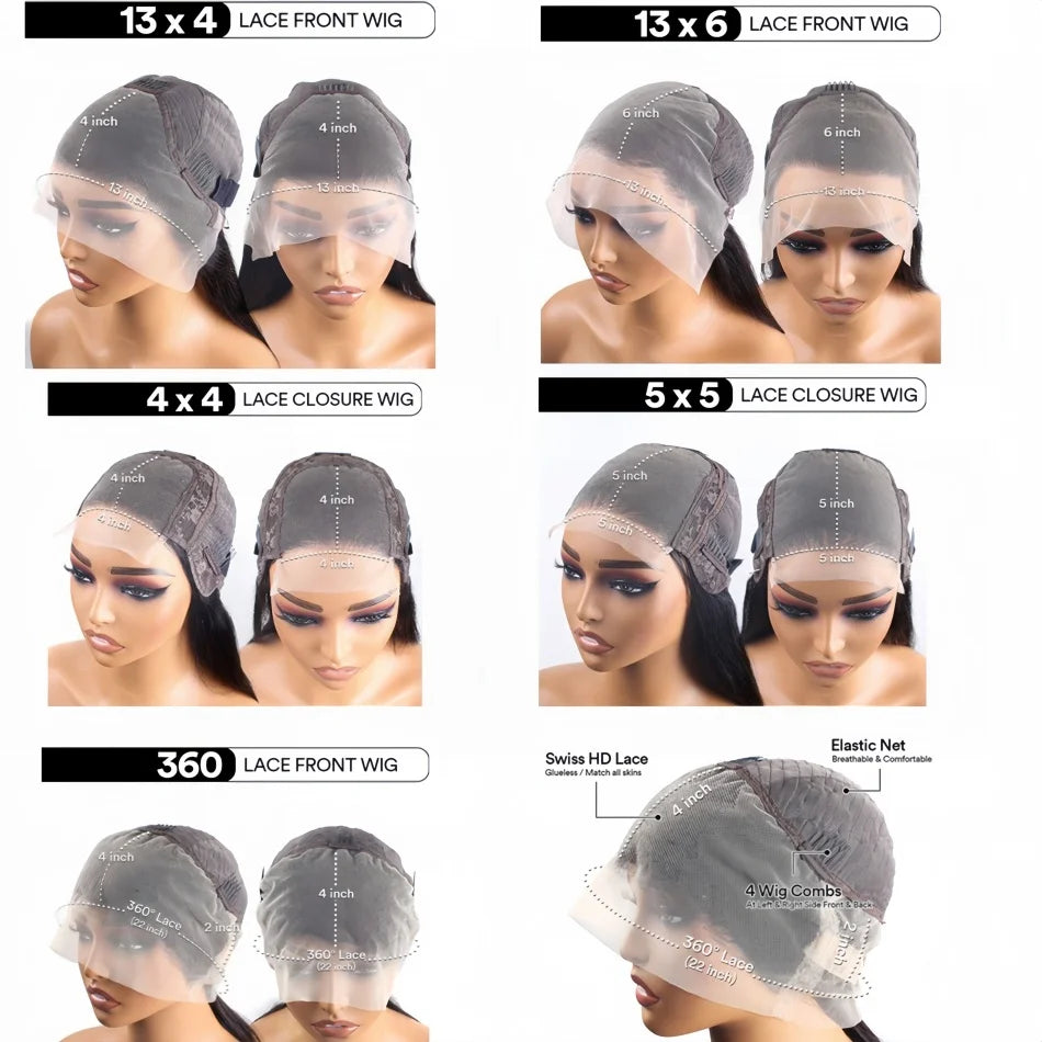 200 Density Water Wave Lace Front Wig 4x4 5x5