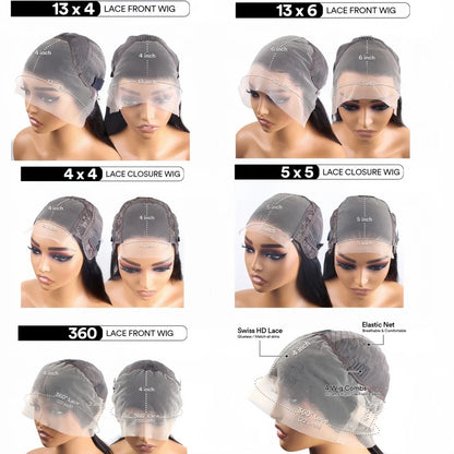 200 Density Water Wave Lace Front Wig 4x4 5x5
