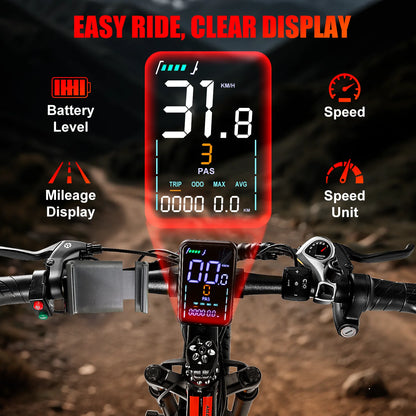 EOEOTWO E01 Electric Bike,26"x4.0 Fat Tire Ebike for Adults,