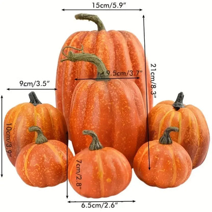 7pcs Pumpkin Autumn Decor Outdoor Orange Foam Plastic