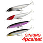 4pcs/set Fishing Lure Pencil Sinking 10cm 24g Bass Fishing