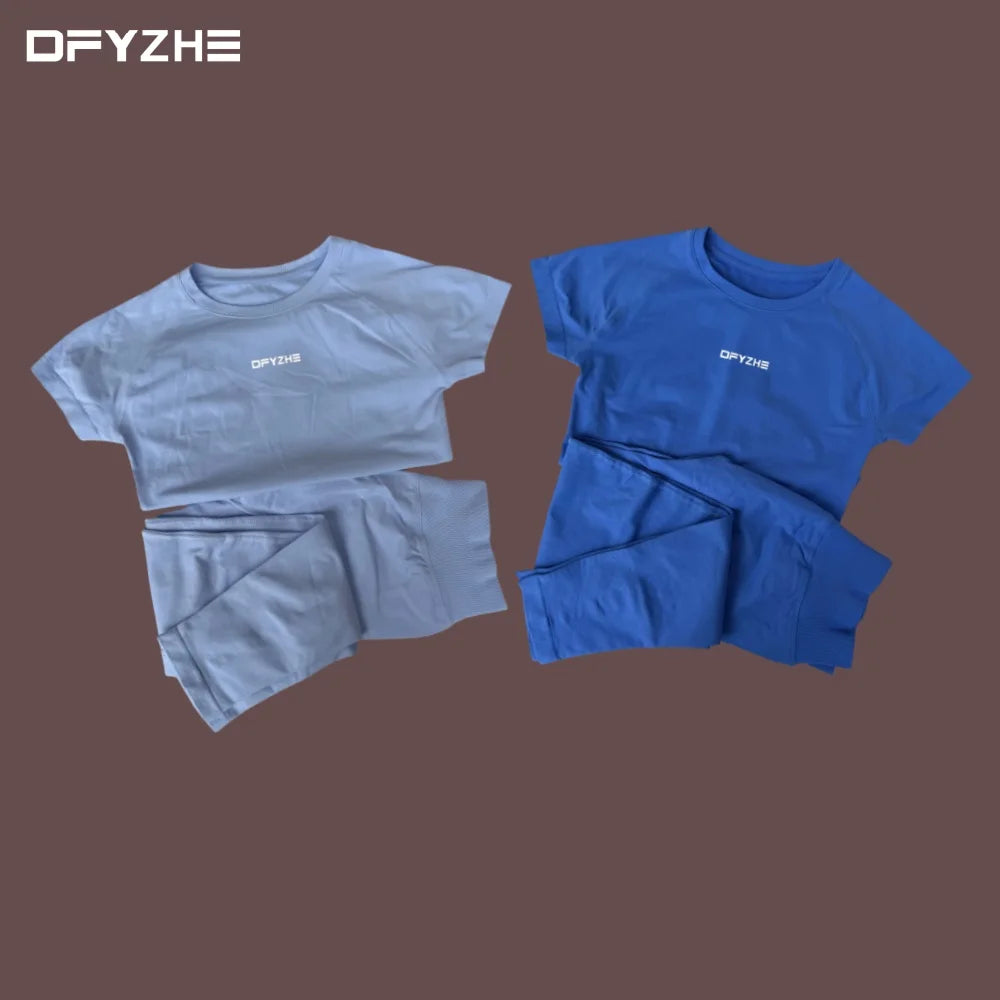 DFYZHE round neck breathable short sleeved+long pants